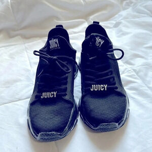 Juicy Couture Black Rhinestones Abalone Fashion Women's Sneakers size 7.5